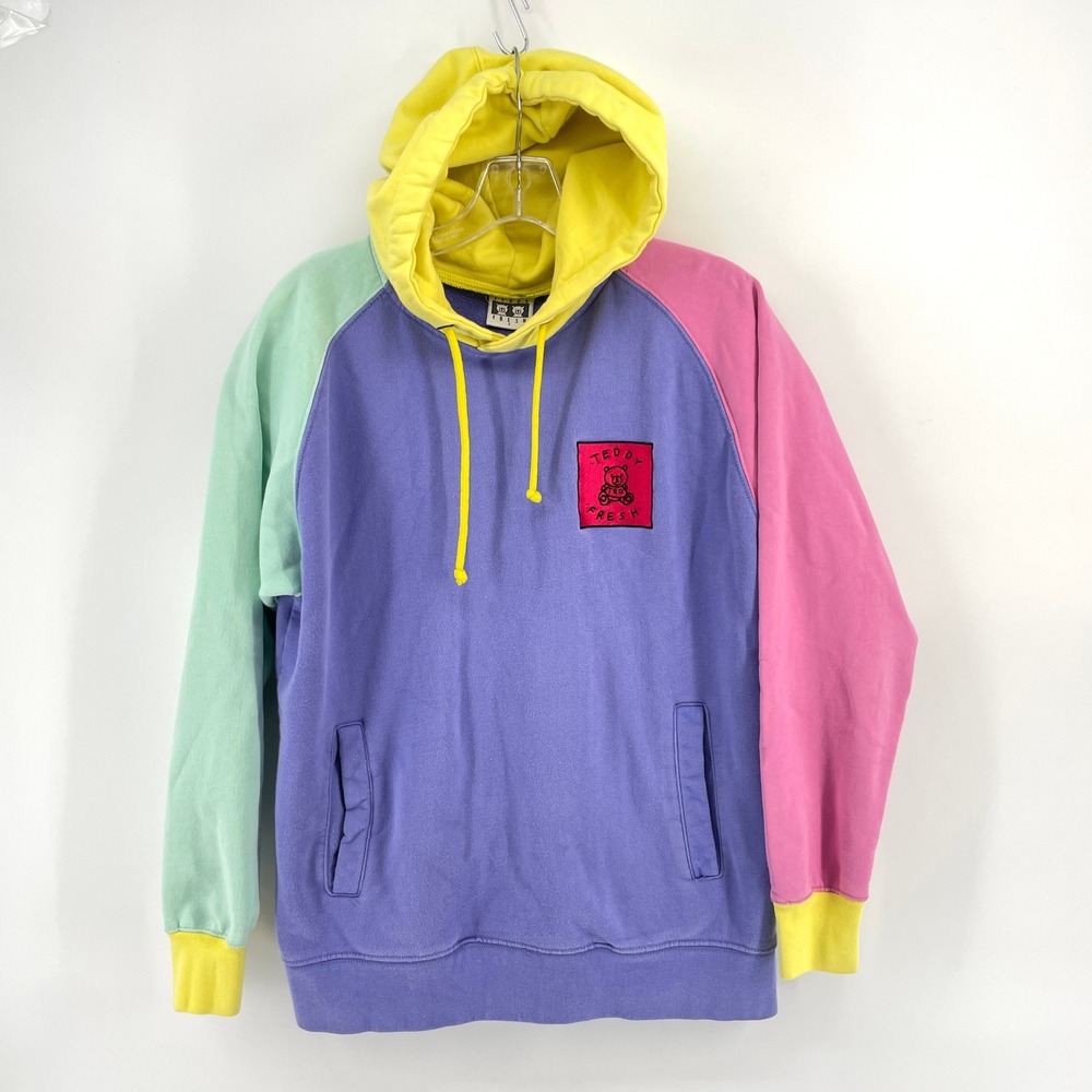 Teddy Fresh Colorblock Hoodie Pastel Purple Pink Mint Yellow S Mens Womens